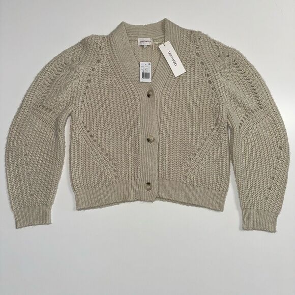 Driftwood Ivory Emie Knitted Cardigan Sweater Size XL NWT Balloon Sleeves - Picture 3 of 15